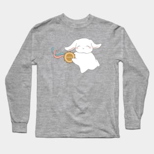 Tamborine Holland Lop White Rabbit | Bunniesmee Long Sleeve T-Shirt